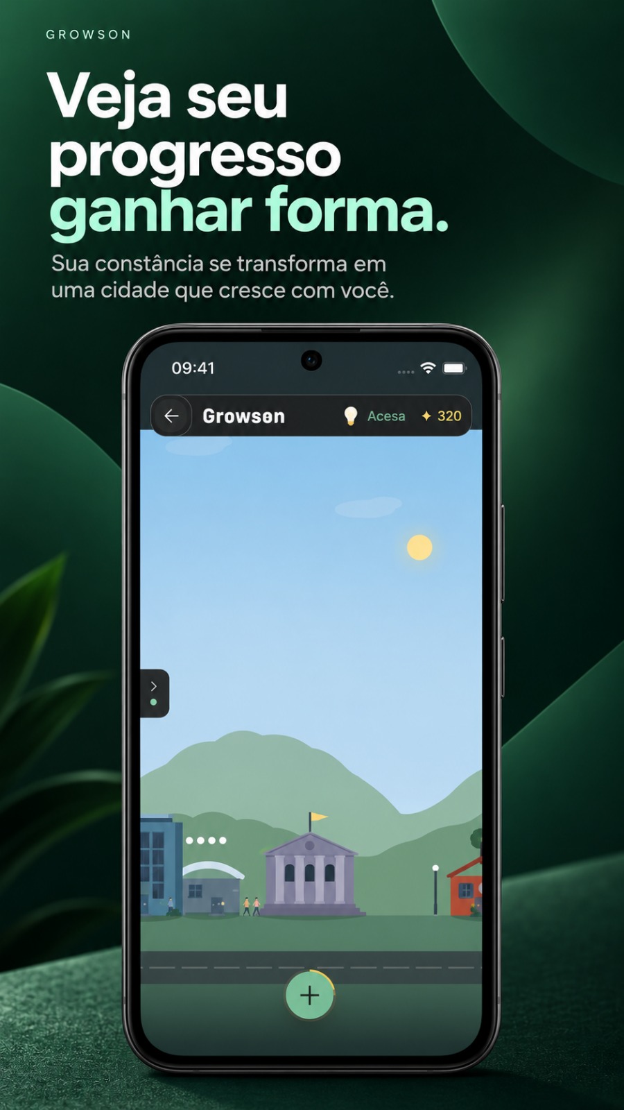 Arte do Growson: Cidade da Prosperidade que cresce com sua constância.